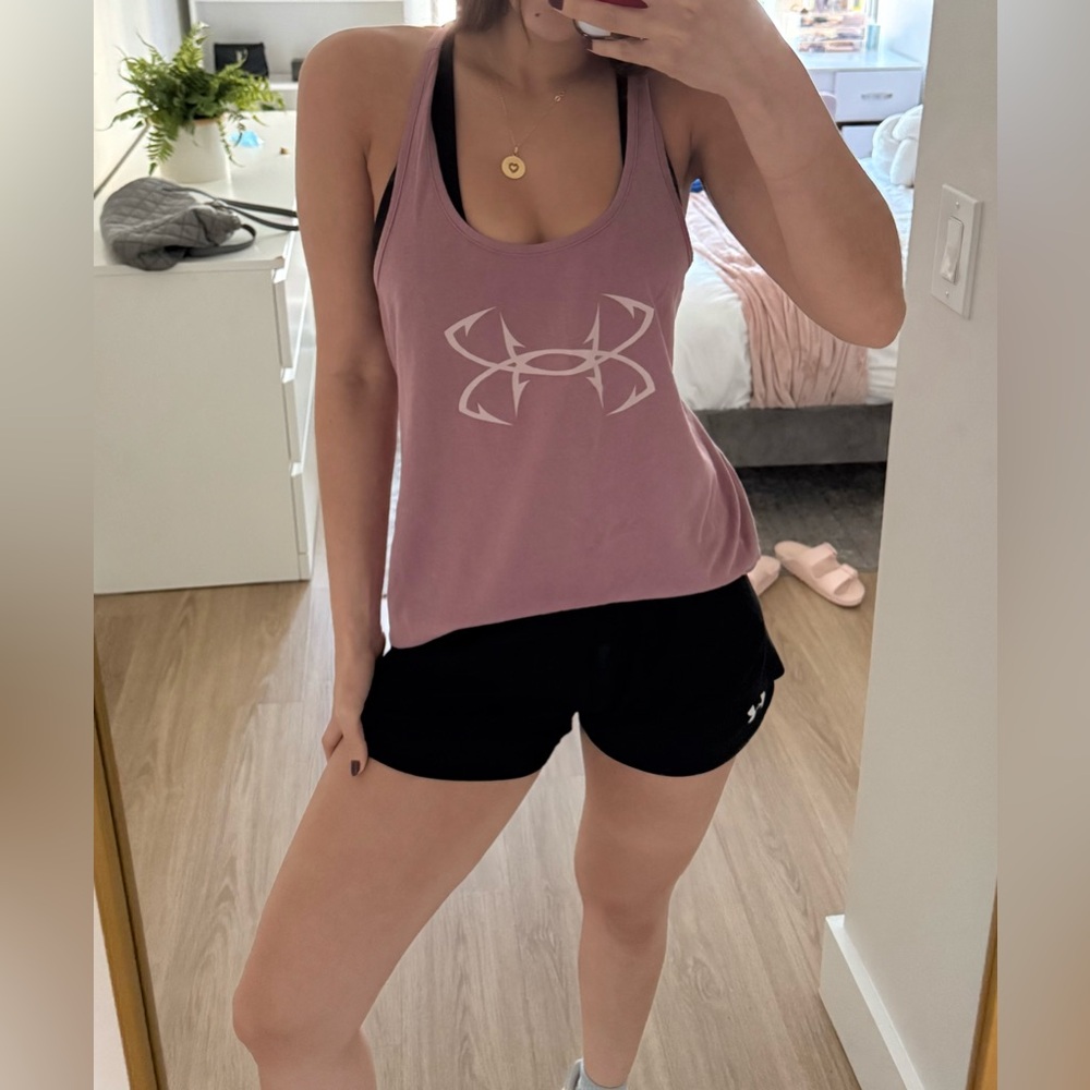 Under Armour Pink Tank Top with Breathable Fabric
